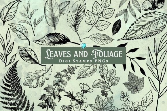 Download Leaves and Foliage Digi Stamps - Premium Bundle
