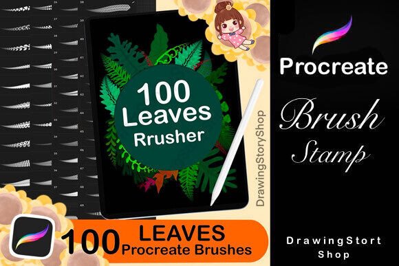 Download 100 Foliage Procreate Brushes,Leaves - Foliage Collection