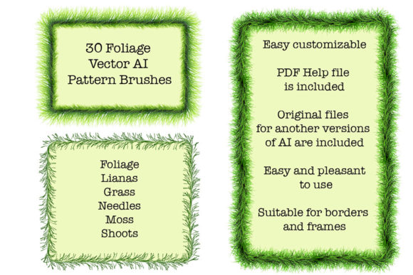 Download Green Foliage Illustrator Brushes - Foliage Collection